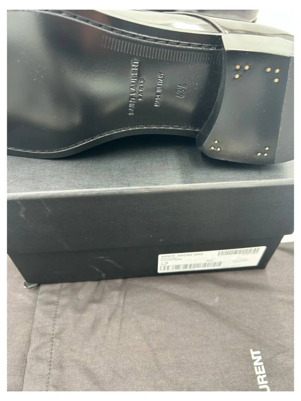 Saint Laurent JEAN Leather, Derby shoes size 43.5/10.5 US made in Italy